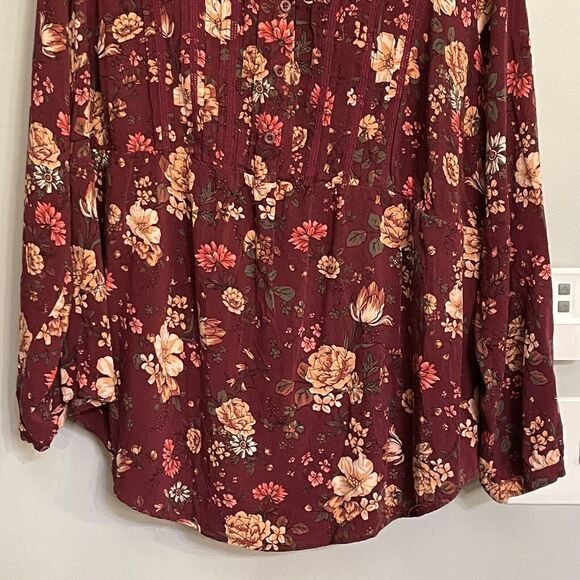 Torrid Top Lace Trim Babydoll Tunic Textured Stretch Rayon Floral Blouse 2X‎ EUC - Picture 4 of 12